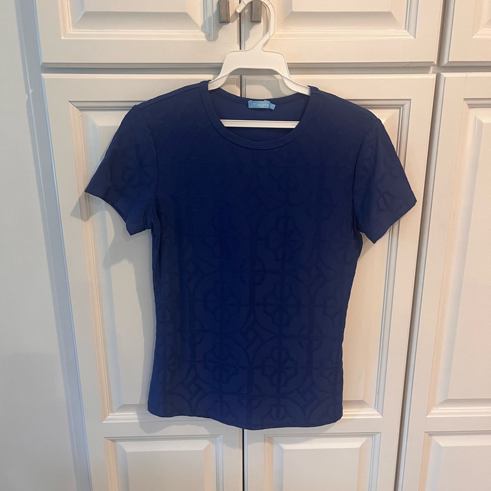 J. McLaughlin Navy Short Sleeve Tee